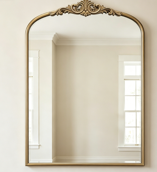 Vintage Round Desktop Vanity Mirror, Gold